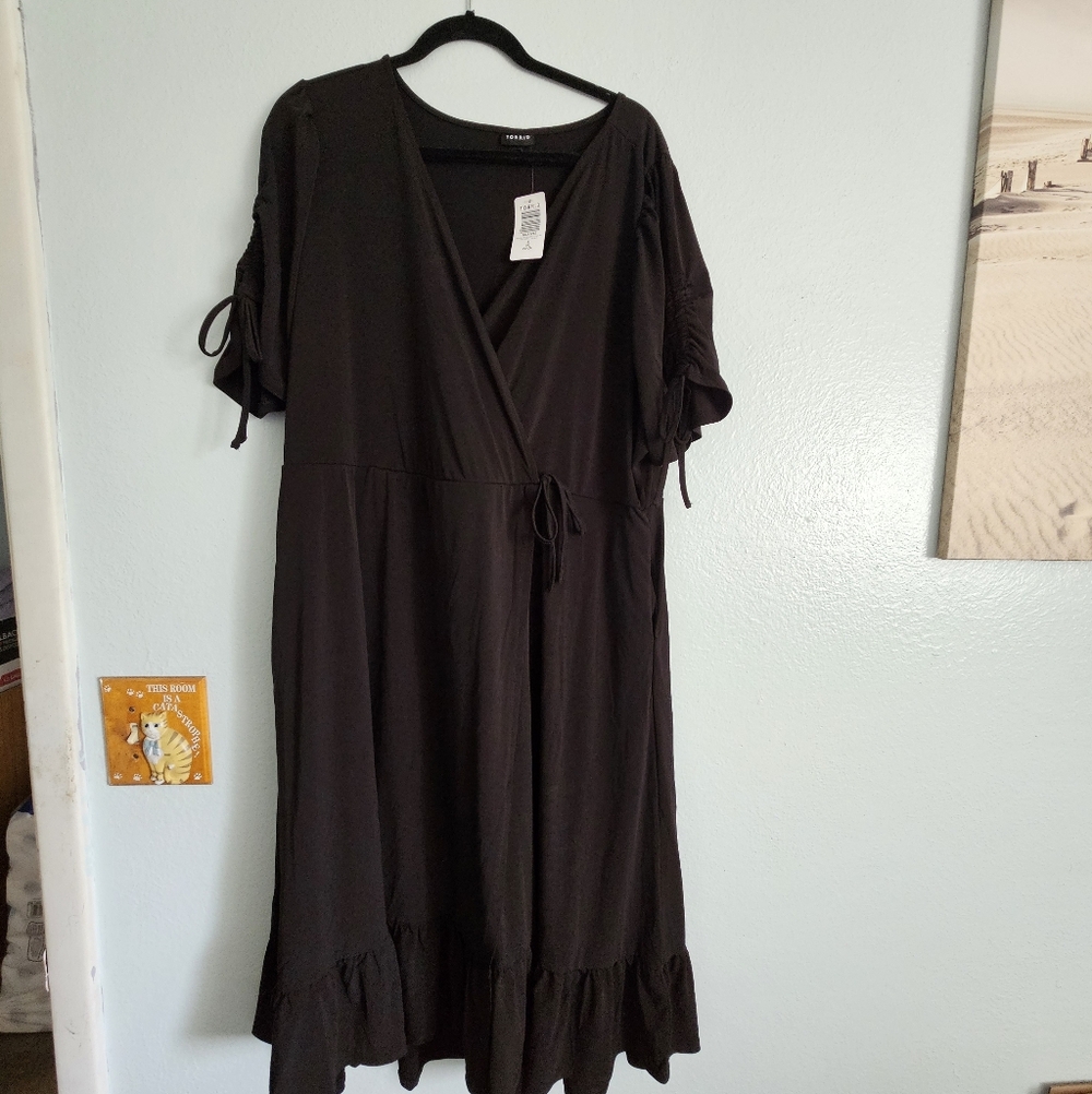 Torrid Black Wrap Dress